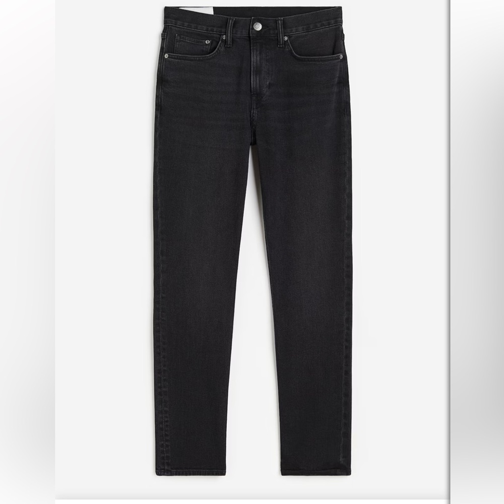 H&M Size 33/32 Black Skinny Light Distressed Jeans 98% Cotton 2% Elastane - Picture 9 of 11